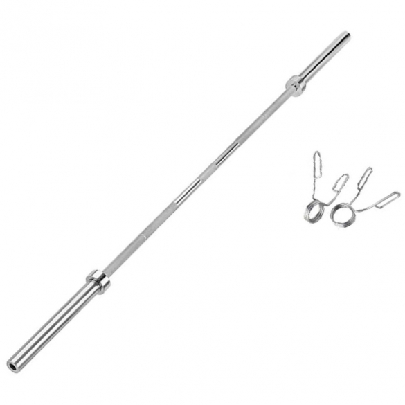 Bremshey Olympische halterstang 50 mm met veerclipsluiters 220 cm (08BRSCL265) 08BRSCL265